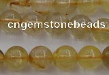 CRU602 15.5 inches 8mm round golden rutilated quartz beads