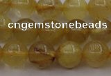 CRU603 15.5 inches 9mm round golden rutilated quartz beads