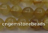 CRU604 15.5 inches 10mm round golden rutilated quartz beads