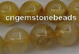 CRU606 15.5 inches 12mm round golden rutilated quartz beads