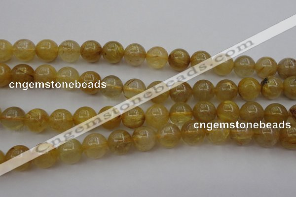 CRU606 15.5 inches 12mm round golden rutilated quartz beads