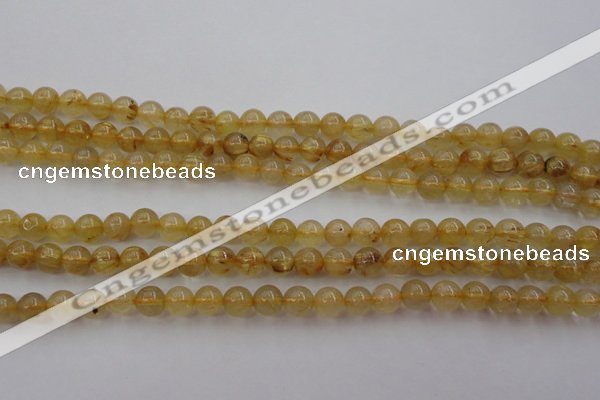 CRU611 15.5 inches 6mm round golden rutilated quartz beads