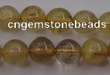 CRU612 15.5 inches 8mm round golden rutilated quartz beads