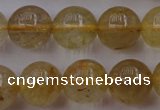 CRU613 15.5 inches 10mm round golden rutilated quartz beads