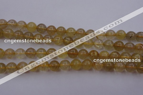 CRU613 15.5 inches 10mm round golden rutilated quartz beads