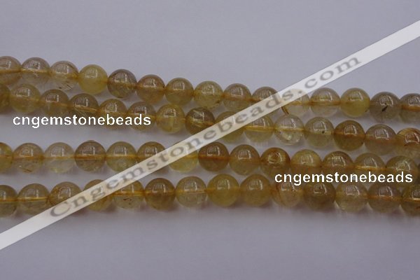 CRU613 15.5 inches 10mm round golden rutilated quartz beads