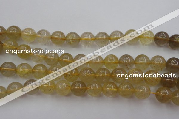 CRU614 15.5 inches 12mm round golden rutilated quartz beads