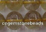 CRU615 15.5 inches 14mm round golden rutilated quartz beads