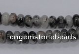 CRU63 15.5 inches 5*8mm rondelle black rutilated quartz beads