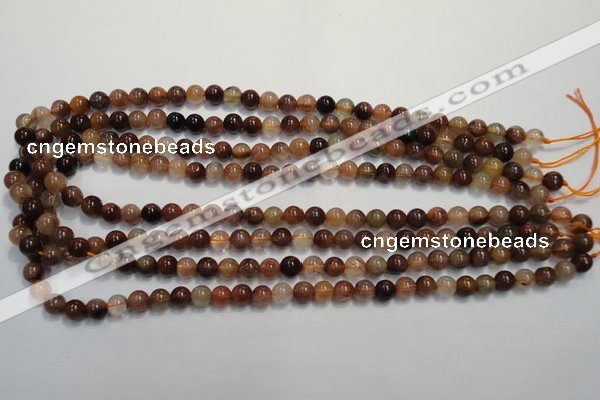 CRU651 15.5 inches 6mm round Multicolor rutilated quartz beads