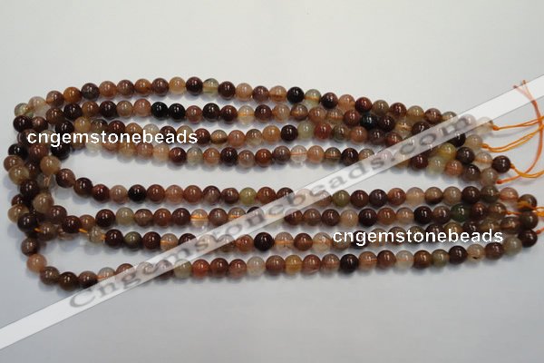 CRU652 15.5 inches 7mm round Multicolor rutilated quartz beads