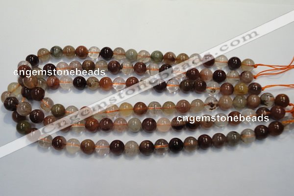 CRU653 15.5 inches 8mm round Multicolor rutilated quartz beads