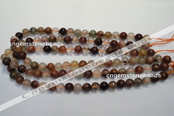 CRU654 15.5 inches 10mm round Multicolor rutilated quartz beads