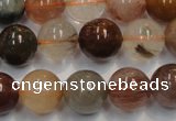 CRU655 15.5 inches 12mm round Multicolor rutilated quartz beads