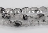 CRU71 15.5 inches 8*10mm rice black rutilated quartz beads wholesale