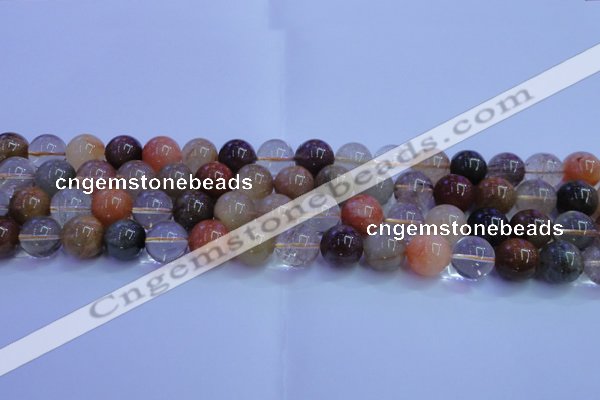 CRU753 15.5 inches 10mm round Multicolor rutilated quartz beads