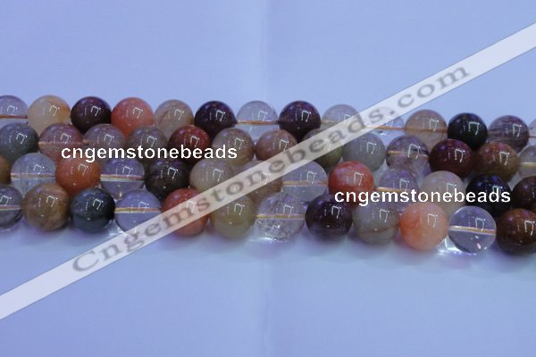 CRU755 15.5 inches 14mm round Multicolor rutilated quartz beads