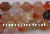 CRU767 15.5 inches 8mm faceted nuggets mixed rutilated quartz beads