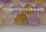 CRU774 15.5 inches 12mm faceted nuggets lavender amethyst & citrine beads