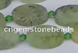 CRU783 15.5 inches 13*20mm oval green rutilated quartz beads