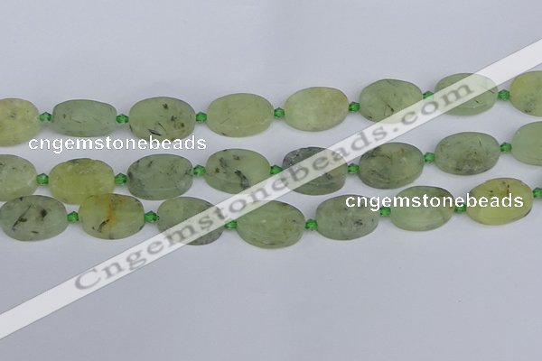 CRU784 15.5 inches 16*22mm oval green rutilated quartz beads