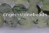 CRU793 15.5 inches 10mm faceted nuggets green rutilated quartz beads