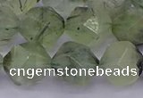 CRU794 15.5 inches 12mm faceted nuggets green rutilated quartz beads