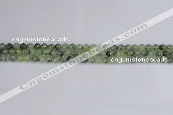 CRU800 15.5 inches 4mm faceted round prehnite gemstone beads