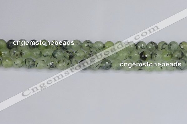 CRU802 15.5 inches 8mm faceted round prehnite gemstone beads