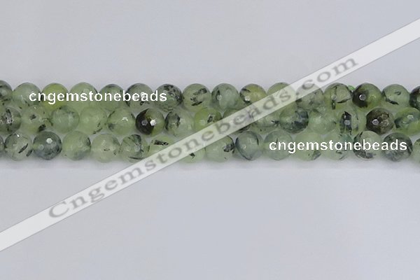 CRU804 15.5 inches 12mm faceted round prehnite gemstone beads