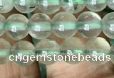 CRU811 15.5 inches 6mm round green rutilated quartz beads