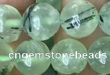 CRU813 15.5 inches 10mm round green rutilated quartz beads