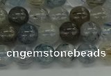 CRU852 15.5 inches 8mm round blue rutilated quartz beads