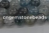 CRU853 15.5 inches 10mm round blue rutilated quartz beads