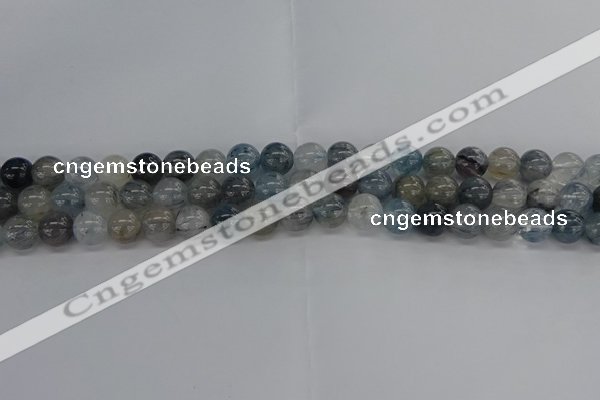 CRU853 15.5 inches 10mm round blue rutilated quartz beads