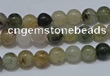 CRU900 15.5 inches 4mm round green rutilated quartz beads wholesale