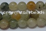 CRU902 15.5 inches 8mm round green rutilated quartz beads wholesale