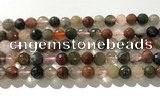 CRU912 15.5 inches 8mm faceted round mixed rutilated quartz beads