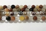 CRU914 15.5 inches 11mm faceted round mixed rutilated quartz beads