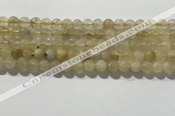 CRU926 15.5 inches 6mm round golden rutilated quartz beads wholesale