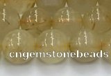 CRU952 15.5 inches 8mm round golden rutilated quartz beads
