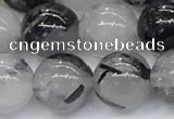 CRU956 15.5 inches 10mm round black rutilated quartz beads