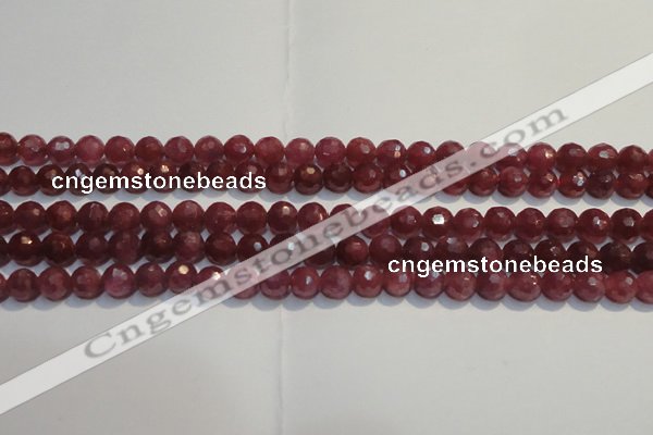 CRZ1011 15.5 inches 5.3mm - 5.8mm faceted round AAA grade ruby beads