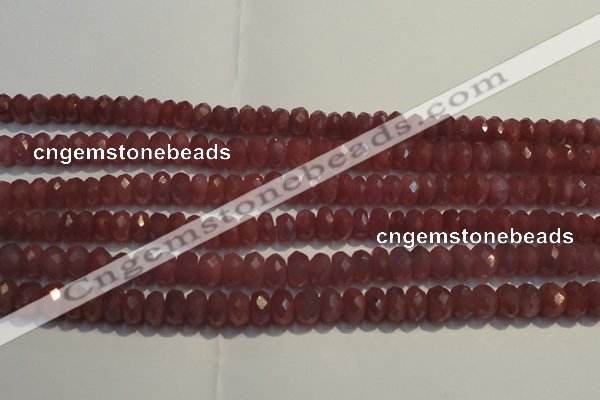 CRZ1018 15.5 inches 4*6mm faceted rondelle A grade ruby beads