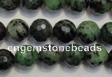 CRZ108 15.5 inches 12mm faceted round ruby zoisite gemstone beads