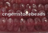 CRZ1105 15.5 inches 6*10mm faceted rondelle AAA+ grade ruby beads