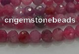 CRZ1120 15.5 inches 4mm faceted round natural ruby gemstone beads