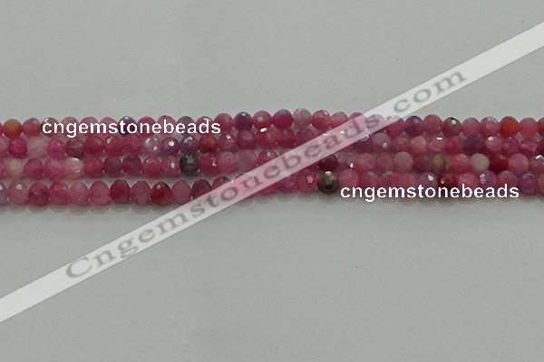 CRZ1120 15.5 inches 4mm faceted round natural ruby gemstone beads