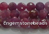 CRZ1121 15.5 inches 5mm faceted round natural ruby gemstone beads