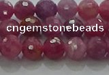 CRZ1122 15.5 inches 6mm faceted round natural ruby gemstone beads